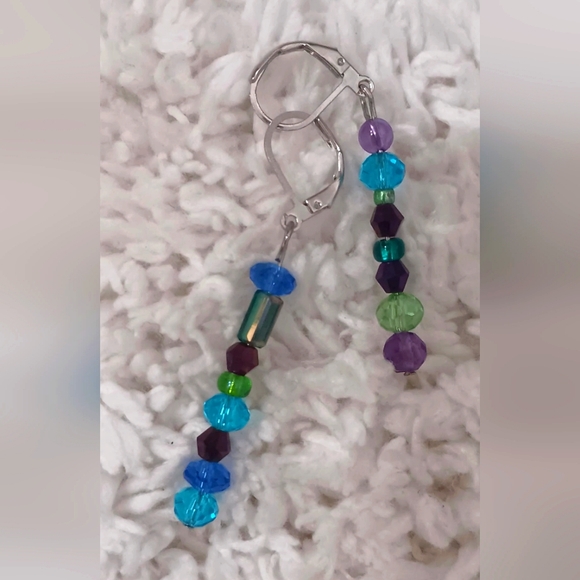 🍒 Dangle Handcrafted Earrings STERLING SILVER HOOKS 🐥 - Picture 2 of 4